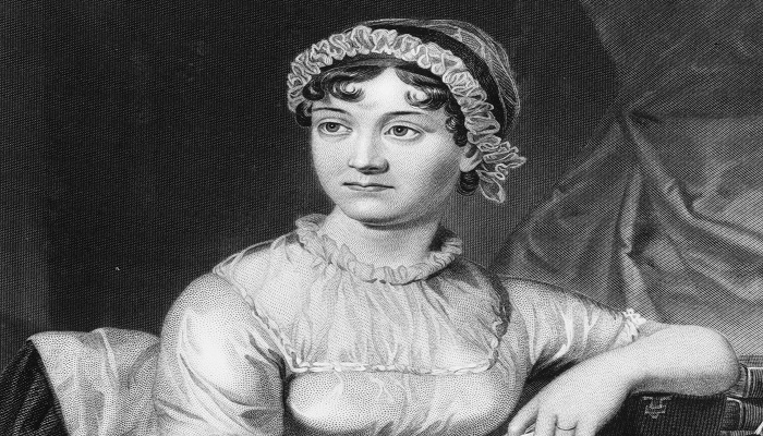 English novelist Jane Austen, shown here in an original family portrait, was born in December 1775.