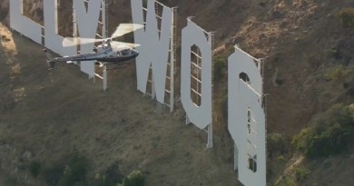 YouTuber on Hollywood sign followed by helicopters-Netmarkers