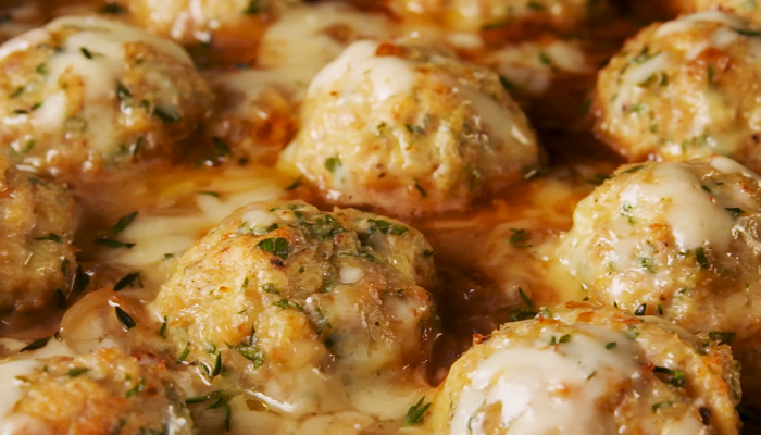 French Onion Chicken Meatballs-Netmarkers